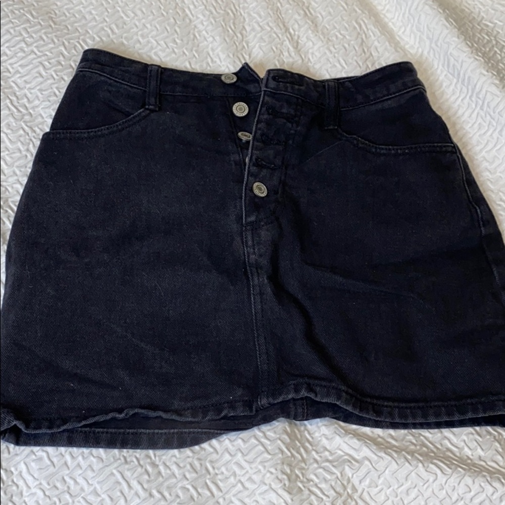 Black denim skirt